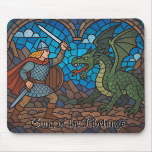 Alfombrilla De Ratón Canción de los Nibelungos - Siegfried y el Dragón