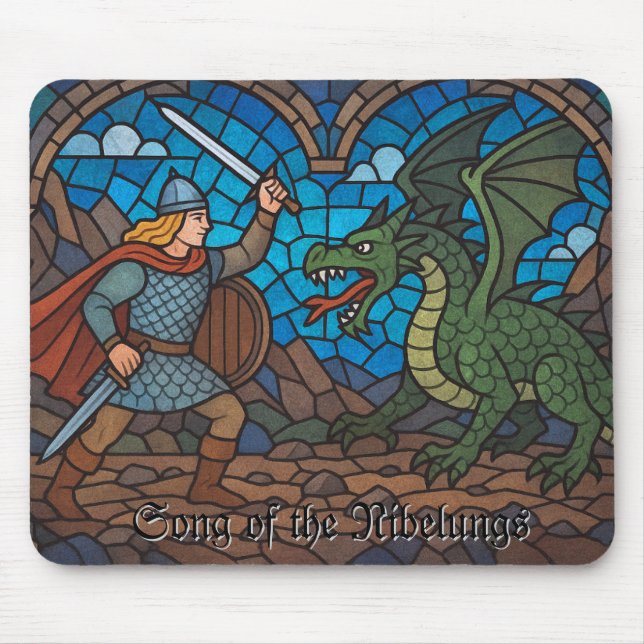 Alfombrilla De Ratón Canción de los Nibelungs - Siegfried y el Dragón (Frente)