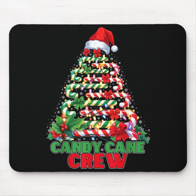 Alfombrilla De Ratón Candy Cane Crew Christmas Funny Xmas Matching Fami (Frente)