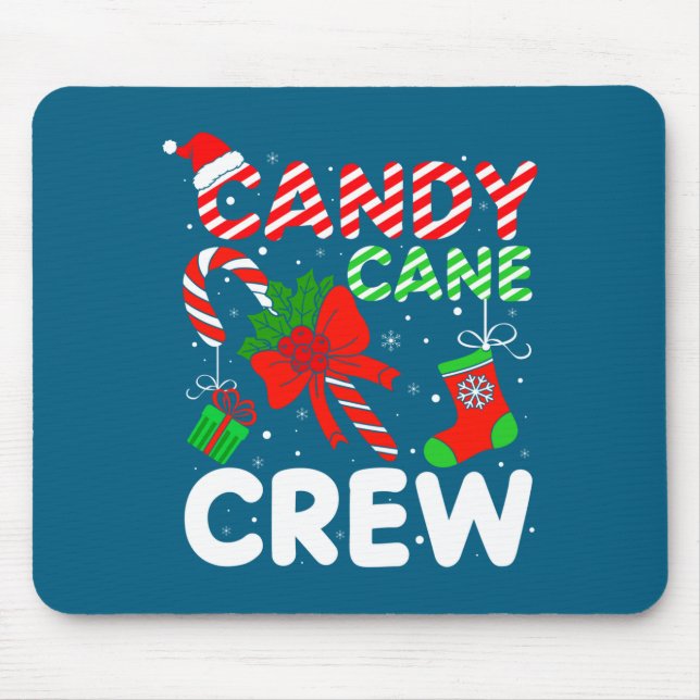 Alfombrilla De Ratón Candy Cane Crew Christmas Funny Xmas Matching Fami (Frente)