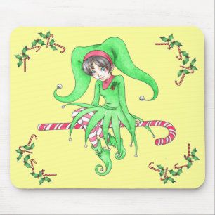 Alfombrilla De Ratón Candy Cane Elf Holiday Mousepad
