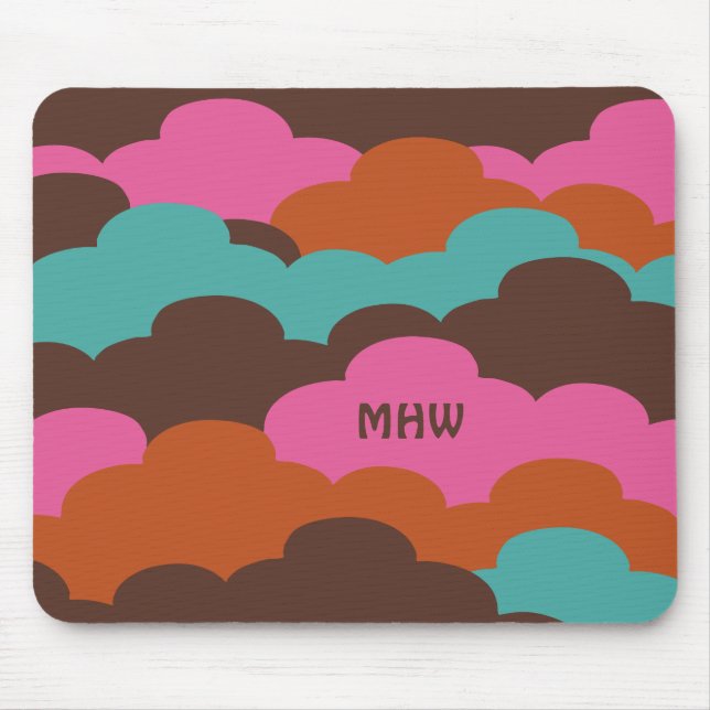 Alfombrilla De Ratón Candy Clouds personalizado monograma mousepad (Frente)