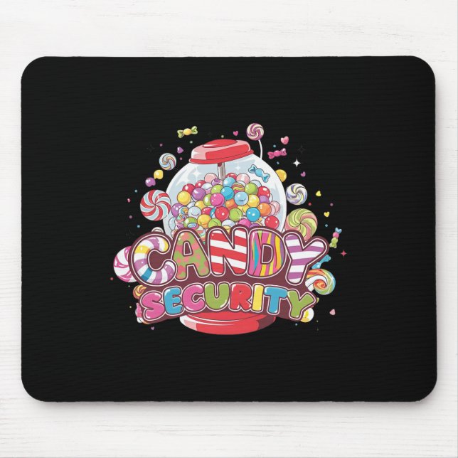 Alfombrilla De Ratón Candy Security Funny Chicas de disfraces de Hallow (Frente)