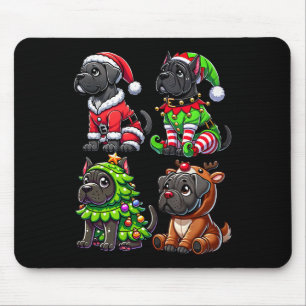 Alfombrilla De Ratón Cane Corso Árbol de Navidad Santa Elf Perro disfra