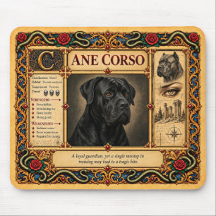 Alfombrilla De Ratón Cane Corso, Arte de Bestiario Medieval