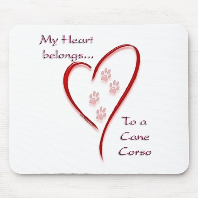 Alfombrilla De Ratón Cane Corso Heart Belongs (Frente)