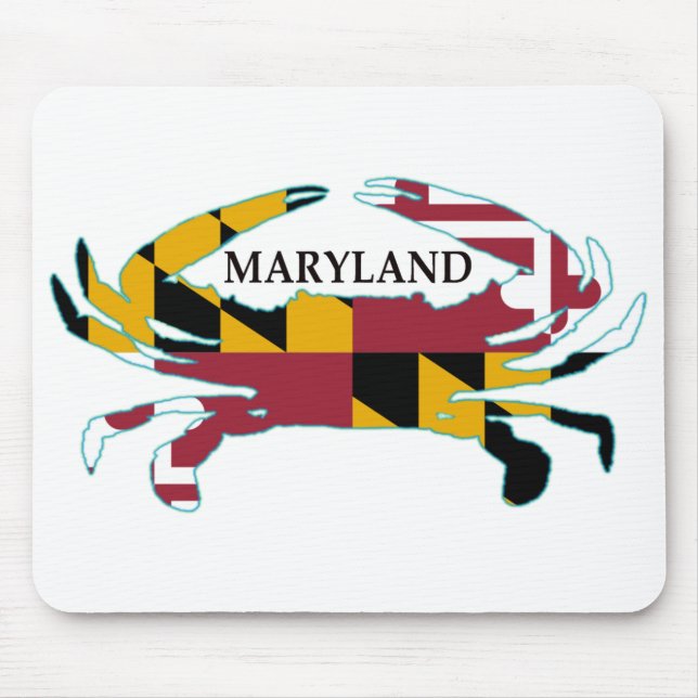 Alfombrilla De Ratón Cangrejo Mousepad de la bandera de Maryland (Frente)