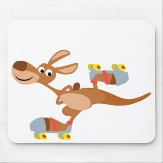 Alfombrilla De Ratón Canguro patinador Mousepad del dibujo animado