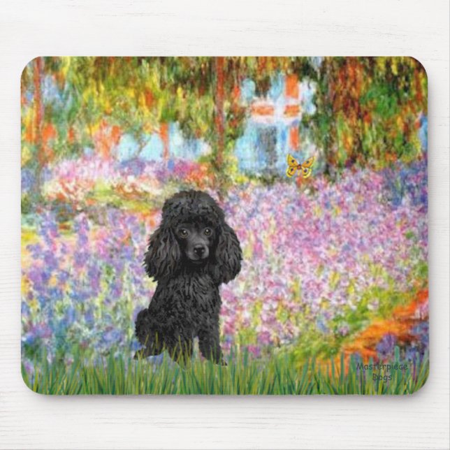 Alfombrilla De Ratón Caniche (negro 1) - Jardín (Frente)