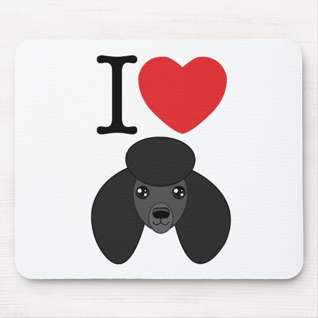 Alfombrilla De Ratón Caniche negro Mousepad (Frente)