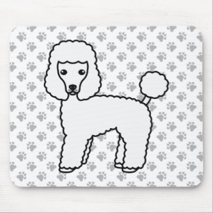 Alfombrilla De Ratón Caniche Toy Blanco Perro De Dibujos Animados Lindo