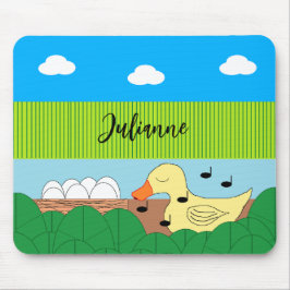 Alfombrilla De Ratón Cantando Madre Pato Cerca Del Agua: