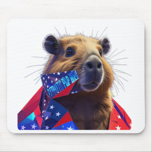 Alfombrilla De Ratón Capibara Low-Poly 'Pup Brew Patriótico' Gamer Surf
