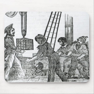 Alfombrilla De Ratón Capitán Avery que recibe tres pechos de tesoro