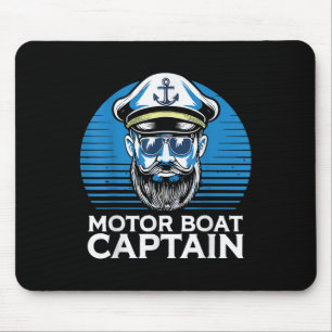 Alfombrilla De Ratón Capitán de lancha motor Cool Náutico Retro Mariner