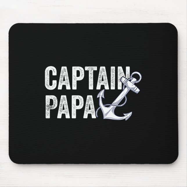 Alfombrilla De Ratón Capitán Papa Pontoon Regalo Lago Sailor Pescador (Frente)