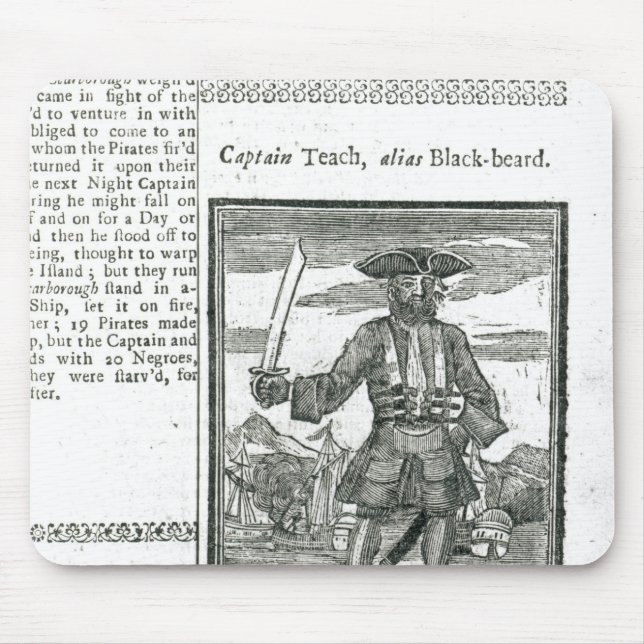 Alfombrilla De Ratón Capitán Teach, alias barba negra (Frente)