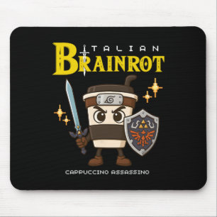 Alfombrilla De Ratón Cappuccino Ino Arte de Cerebro Roto Retro Gamer It