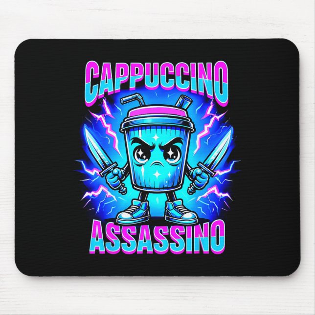 Alfombrilla De Ratón Cappuccino Ino Brainrot Italian Meme  (Frente)