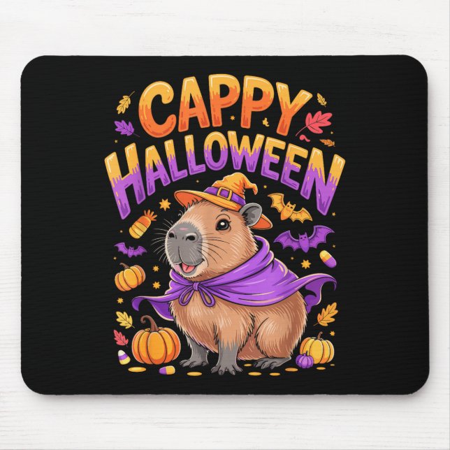 Alfombrilla De Ratón Cappy Halloween Capibara Bruja  (Frente)