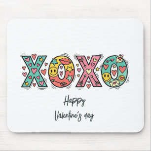 Alfombrilla De Ratón Caprichoso "XOXO"Corazones Feliz Día de San Valent