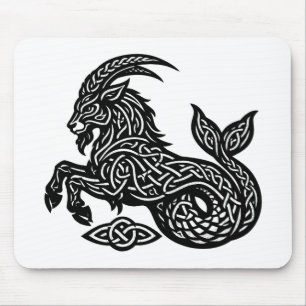 Alfombrilla De Ratón Capricornio — Zodiaco de Tinta Embrujada Cabra‑Pez