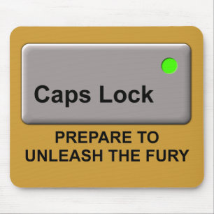 Alfombrilla De Ratón Caps Lock Fury Funny Mousepad Mouse Pad Humor