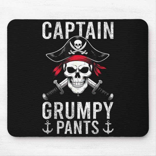 Alfombrilla De Ratón Captain Mpy Pants Rate Humor Skull Graphic  (Frente)