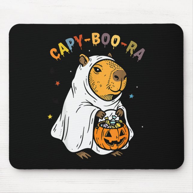 Alfombrilla De Ratón Capy-boo-ra Cappy Halloween Funny Capybara Costume (Frente)