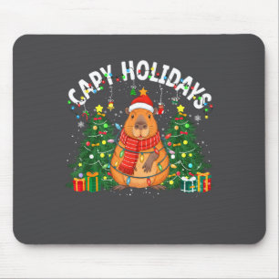 Alfombrilla De Ratón Capy Vacaciones Capybara Sombrero de Santa Navidad