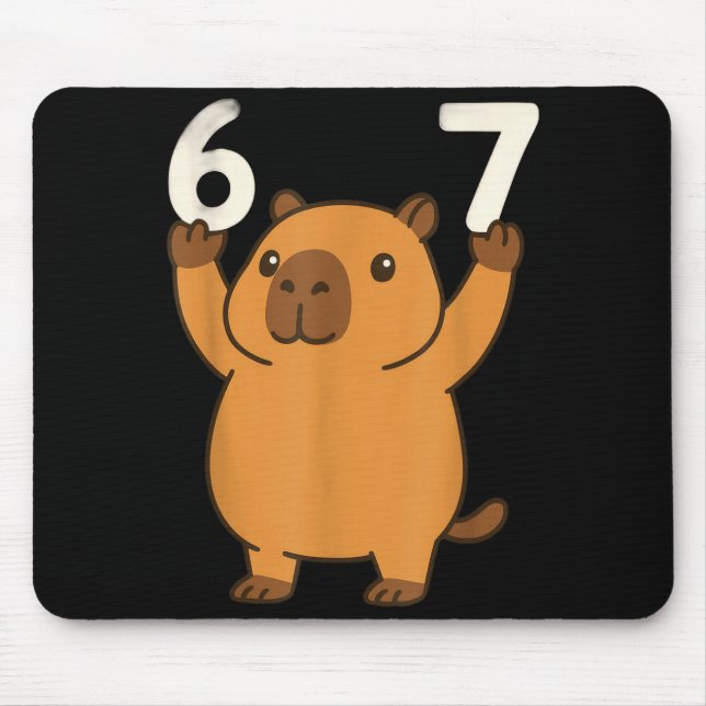 Alfombrilla De Ratón Capybara 67 Meme Six Seven Funny  (Frente)
