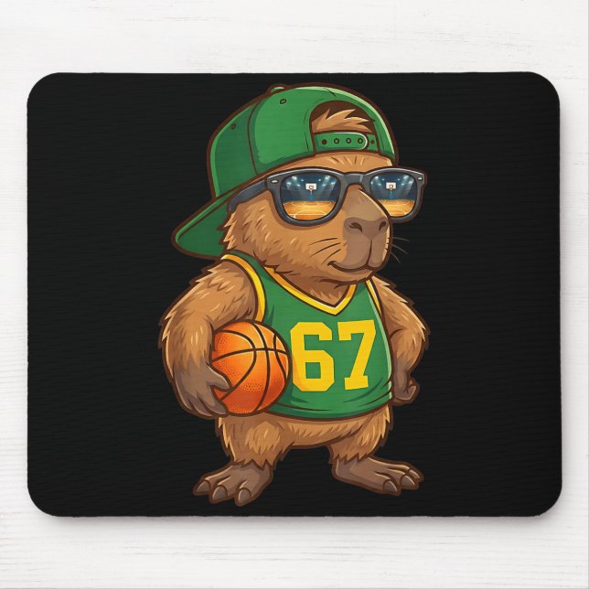 Alfombrilla De Ratón Capybara Basketball 67 Gen Alpha Slang Srts Men Bo (Frente)
