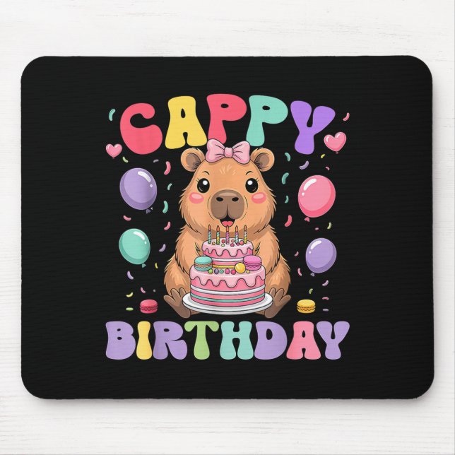 Alfombrilla De Ratón Capybara Birthday Girls Funny Birthday Kids Boys G (Frente)