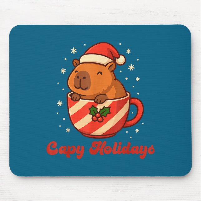 Alfombrilla De Ratón Capybara Christmas Shirt, Funny Capy Holidays  (Frente)
