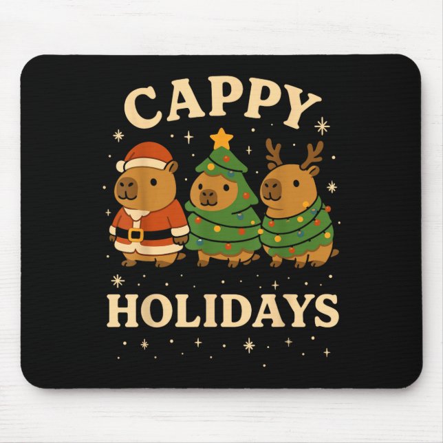 Alfombrilla De Ratón Capybara Christmas Shirt, Funny Capy Holidays  (Frente)
