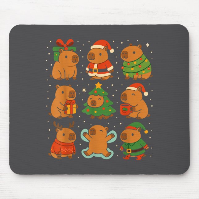 Alfombrilla De Ratón Capybara Christmas Shirt, Funny Capy Holidays  (Frente)
