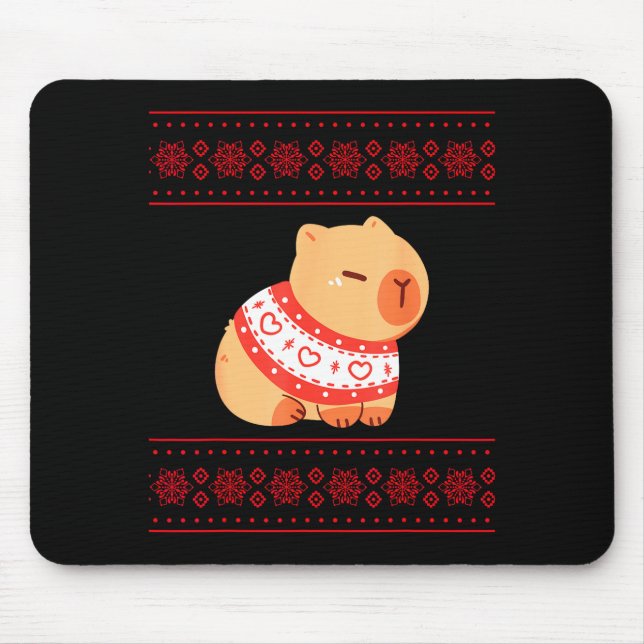 Alfombrilla De Ratón Capybara Christmas Sweater  (Frente)