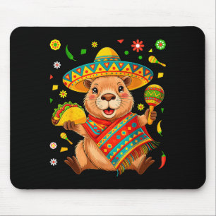 Alfombrilla De Ratón Capybara divertido cinco de mayo fiesta sombrero t