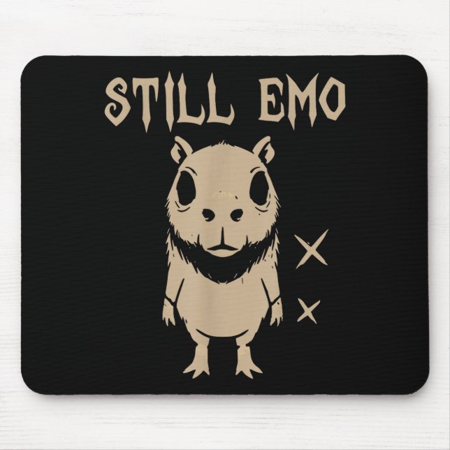 Alfombrilla De Ratón Capybara Emo Punk Gótico Still Emo (Frente)
