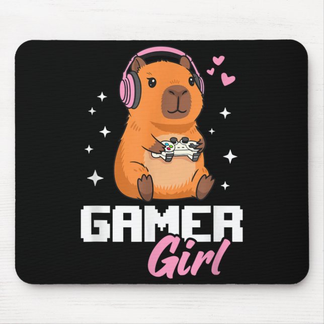 Alfombrilla De Ratón Capybara Gamer Girl Gaming  (Frente)