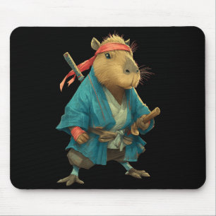 Alfombrilla De Ratón Capybara Ninja Samurái Japón Gráfica Divertida Jap