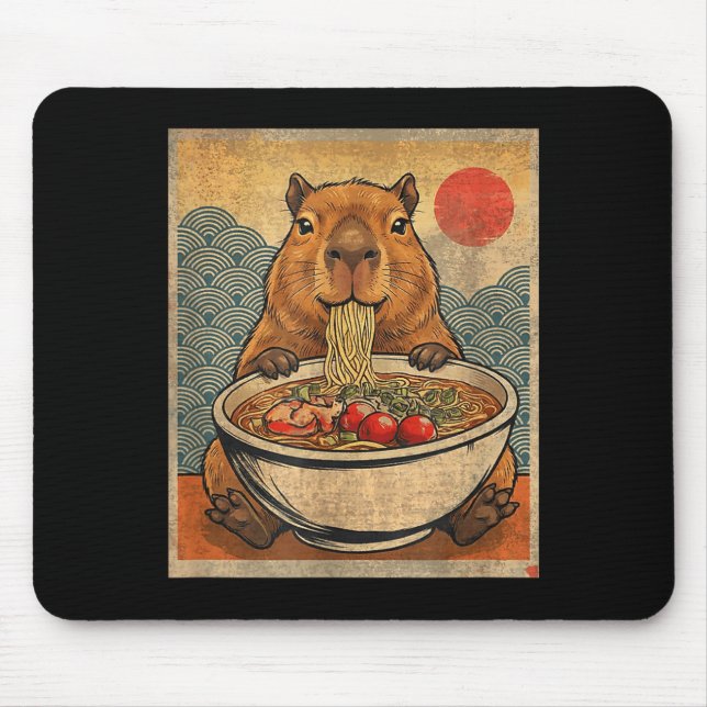 Alfombrilla De Ratón Capybara Ramen Japanese Funny Graphic Kawaii Anime (Frente)