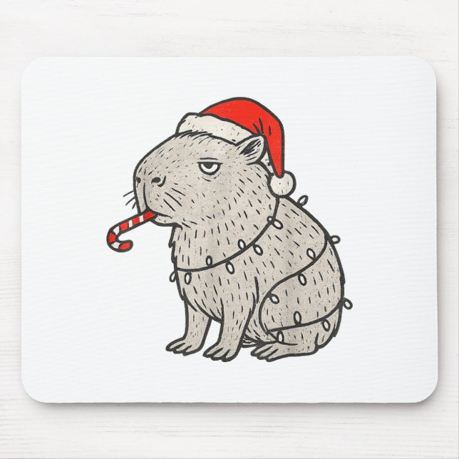 Alfombrilla De Ratón Capybara Smoking Christmas Ugly Cigarette Gen Z  (Frente)