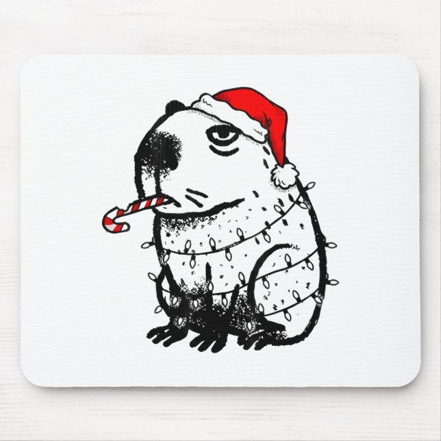Alfombrilla De Ratón Capybara Smoking Christmas Ugly Cigarette Gen Z  (Frente)