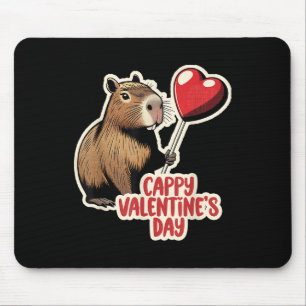 Alfombrilla De Ratón Capybara Valentine, Día de San Valentín cappy, Cap