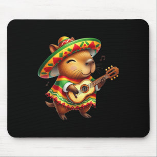 Alfombrilla De Ratón Capybyra Sombrero Guitar Cinco De Mayo Niño Mexica