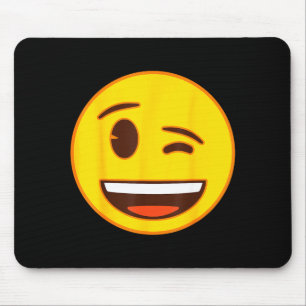 Alfombrilla De Ratón Cara amarilla sonriente guiñando ojo Emoji oficial