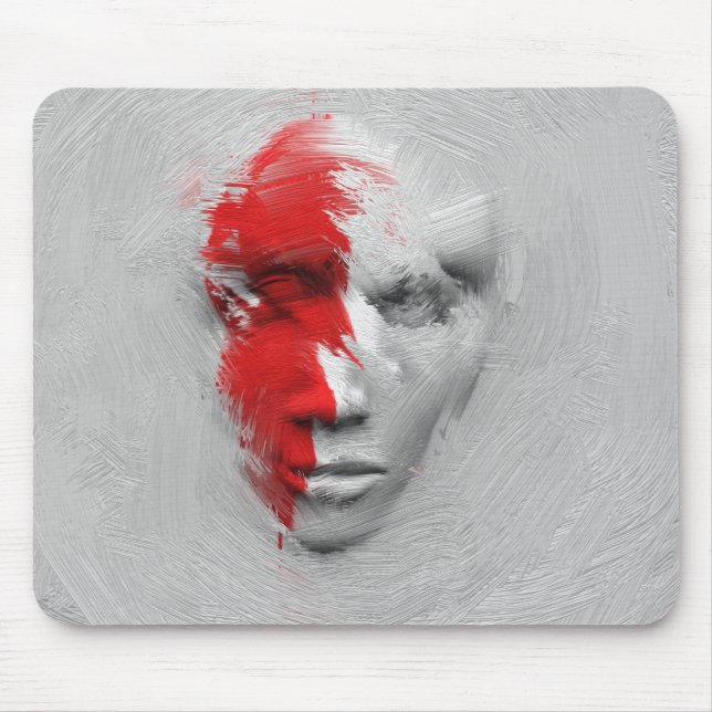 Alfombrilla De Ratón Cara blanca roja (Frente)