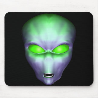 Alfombrilla De Ratón Cara de alienígena verde