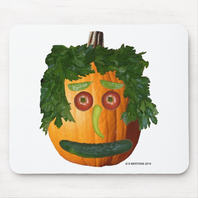 Alfombrilla De Ratón Cara de calabaza sin cortar (Frente)